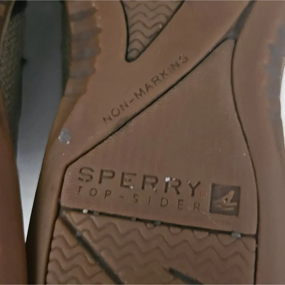 Sperry Top-Sider kids Lace Up‎ Boots Shoes Size 5.5M Navy and Brown Leather